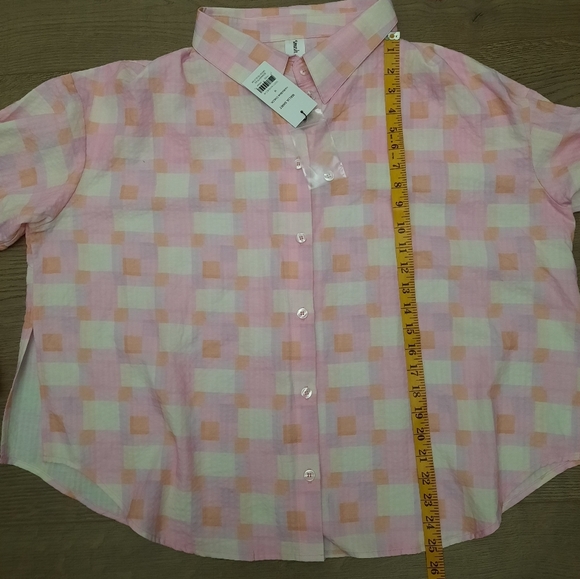 NWT Smash + Tess Malia Hawaiian Check Long Sleeve Button  Front Shirt - Picture 11 of 11